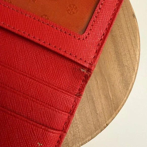 Tory Burch Emerson Foldable Card Case - Poppy Orange - Picture 6 of 16